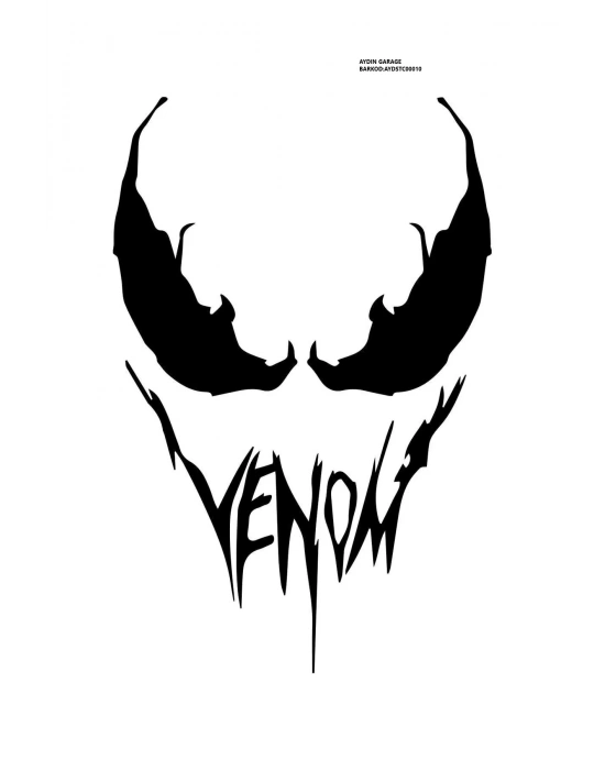 Venom Face Araba, Motorsiklet, Kask, Laptop,cam Sticker 16x12 Cm