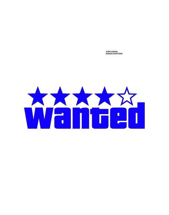 Wanted Motorsiklet, Laptop, Cam, Kask, Araba Sticker 18x7 Cm