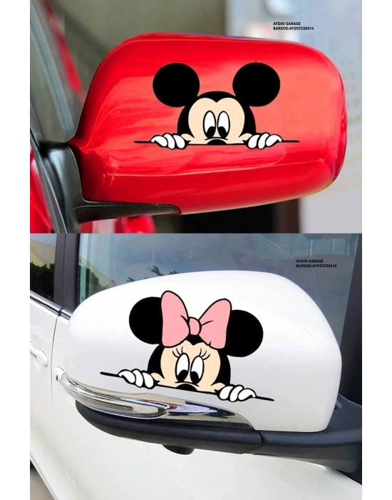 Miki Mini Dikiz Ayna, Araba, Motorsiklet, Kask, Laptop,cam Sticker 14x8 Cm