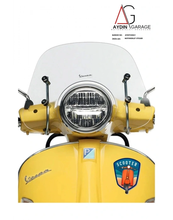 Scooter Vespa Oto Sticker, Motorsiklet, Laptop, Kask, Araba Sticker 14x11 Cm