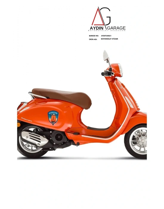 Scooter Vespa Oto Sticker, Motorsiklet, Laptop, Kask, Araba Sticker 14x11 Cm