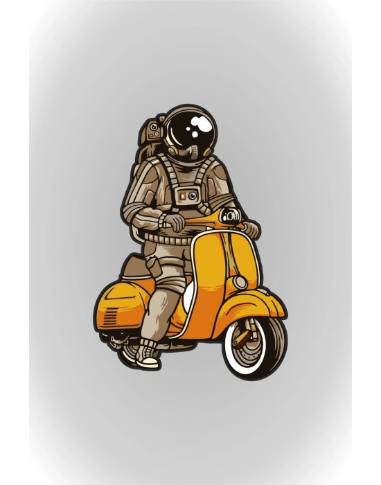 14 x 10 cm Astronot Motorcu Sticker Motor Araba Kask Laptop Sticker