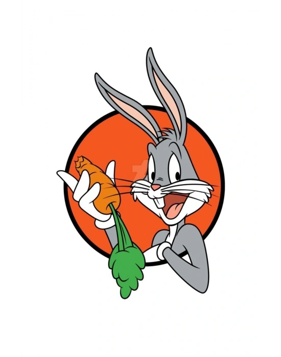 Bugs Bunny Havuç Motorsiklet, Laptop, Kask, Araba Sticker 15x9 Cm