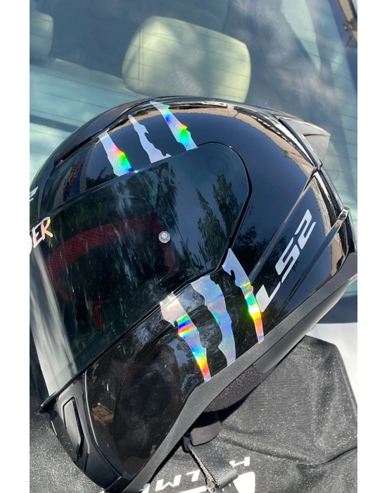 Kask için Dekoratif Hologramlı Pençe İzi Sticker Etiket 16CMx9CM (1 Adet)