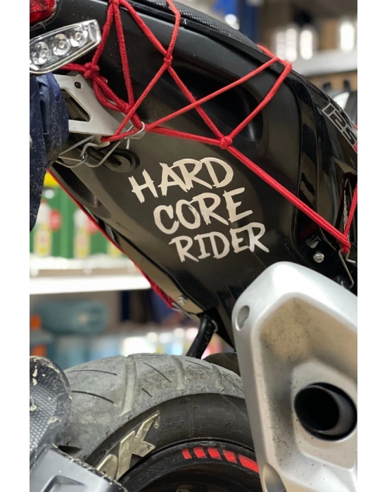 Motor için Dekoratif Sticker Hard Core Rider Beyaz (1 Adet)