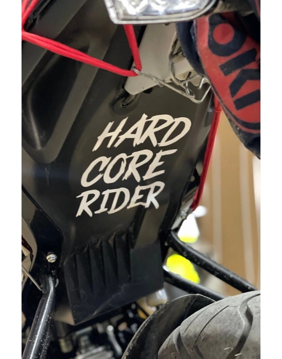 Motor için Dekoratif Sticker Hard Core Rider Beyaz (1 Adet)