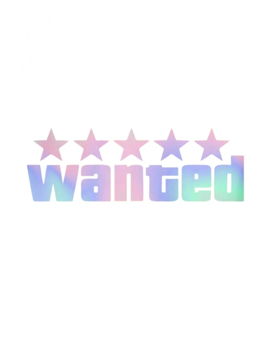 Wanted Sticker 5 Yıldız Wanted Araba Motorsiklet Uyumlu PC Leptop Sticker 30cm*10cm HOLOGRAM