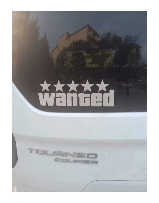 Wanted Sticker 5 Yıldız Wanted Araba Motorsiklet Uyumlu PC Leptop Sticker 30cm*10cm HOLOGRAM