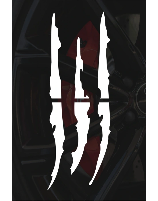 30 X 10 Cm pençe Oto Sticker Araba Far Sticker Beyaz