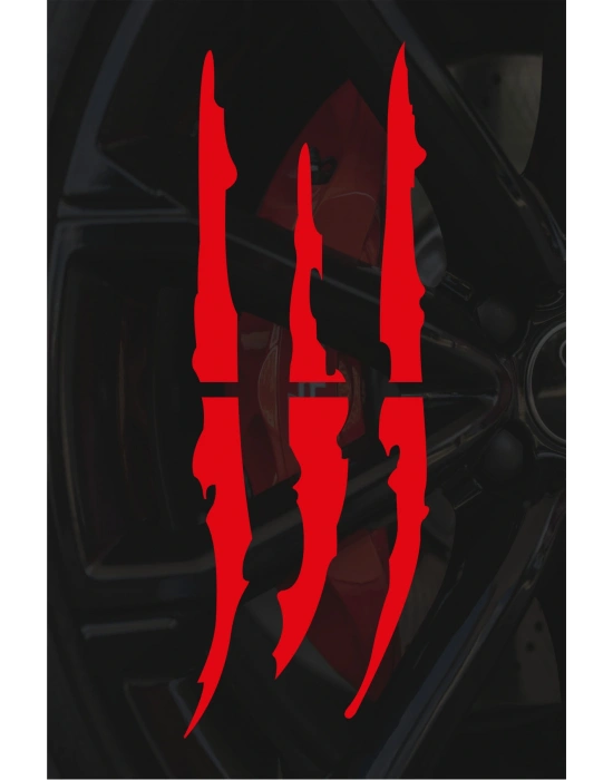 30 X 10 Cm Pençe Oto Sticker Araba Far Sticker Kırmızı