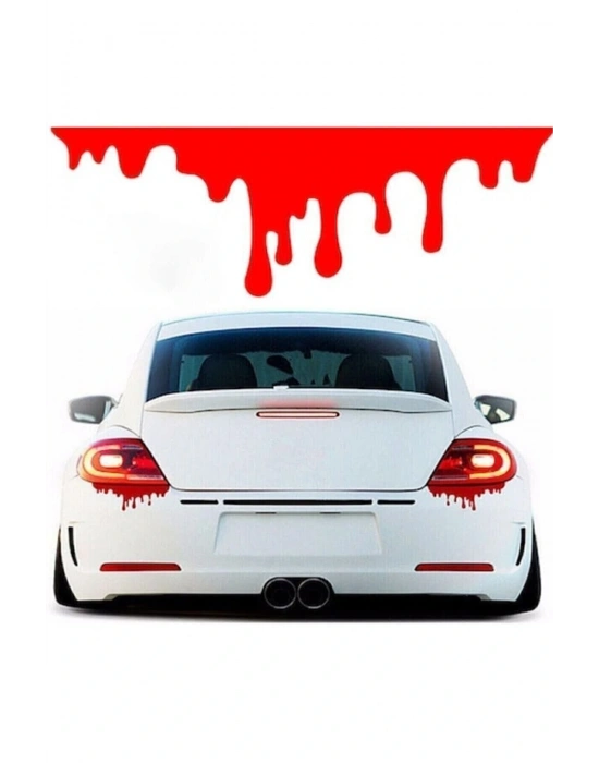 Kan damlası 1 adet, oto sticker,far altı kan damlası kırmızı renk, araba sticker,