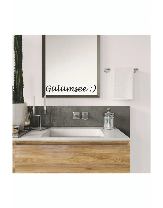 Ayna Dekorasyon Sticker- Gülümsee :) 40cmx6cm
