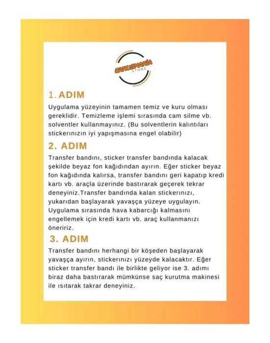 Ayna Dekorasyon Sticker- Gülümsee :) 40cmx6cm