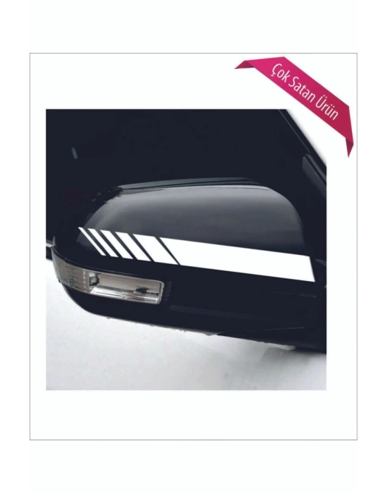 Oto Ayna Şerit özel yeni sticker Beyaz 2 Li 20*2,5 Cm