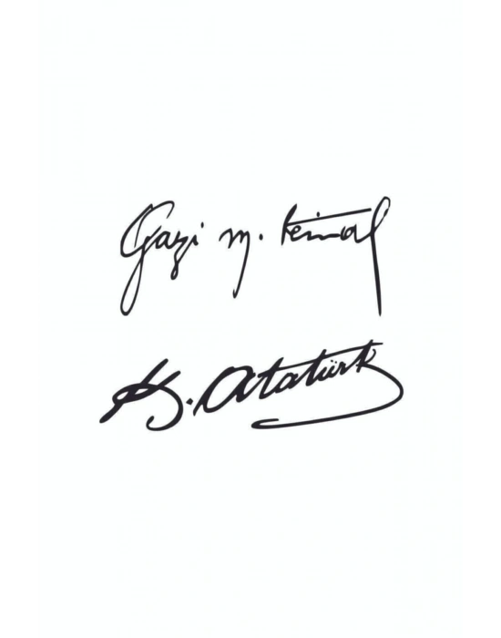 Gazi M.kemal Imza Sticker, Atatürk Imza Sticker, Ikili Imza, 15x6 Cm, Oto Sticker, Arma,
