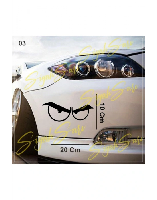 sinirli bakışlar gözler Araba Araç Oto Minübüs Ev Duvar Dekoratif Çıkartma Sticker Etiket Folyo