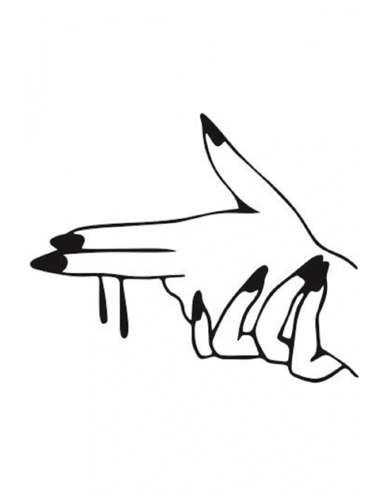 Kadın Eli Silah 30x25cm Sticker Araba, Motorsiklet, Laptop, Cam Sticker