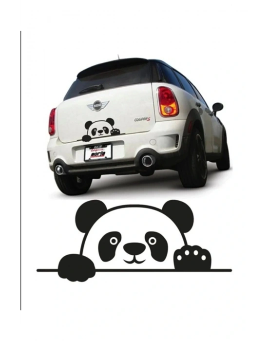 Bagajdan Bakan Panda 20x8 cm Sticker Araba, Motorsiklet, Laptop, Cam Sticker