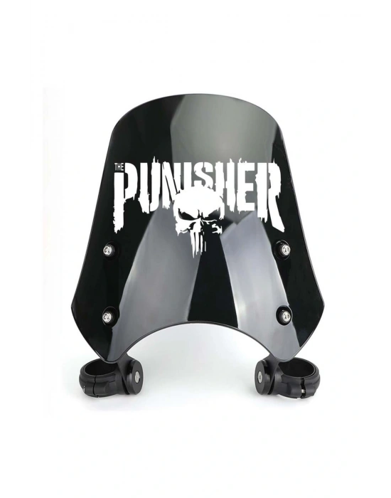 Punisher Ön Cam Sticker Motorsiklet Beyaz Sticker