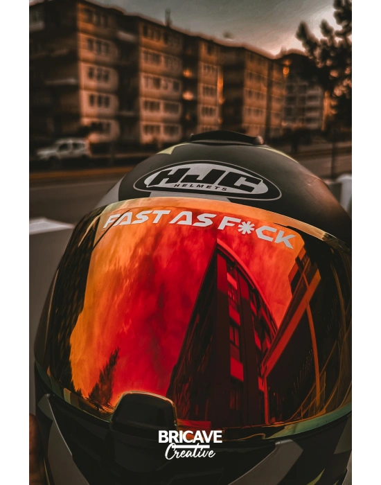 Fast as F*ck Yazı Kask Etiket Sticker 12x1cm