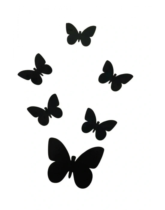 Dekoratif 45 ADET Kelebek Duvar Süsü ( 7 x 5.7 CM) folyo Duvar Dekorasyon Süsü