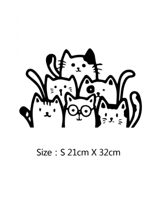 Siyah Kediler Araba Stickerı - Siyah Kediler Araba Çıkartması
