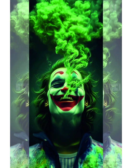 DUMAN EFEKTLİ JOKER Kapı Direk Kaplama Folyosu BASKILI STİCKER Sağ-Sol 2 Adet 22*50 CM