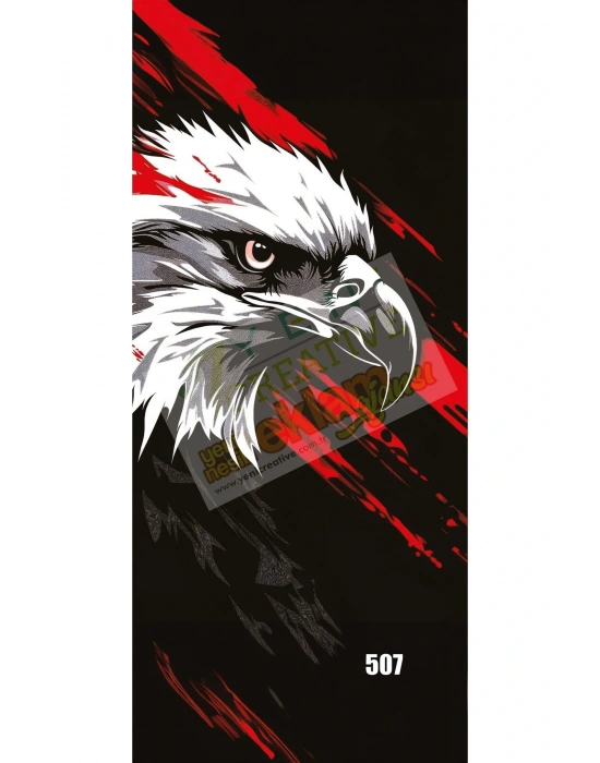 Araç Kapı Direk Kaplama Folyosu Kartal Desenli (Sağ Sol Takım) (2 Adet) - 22x50 Cm