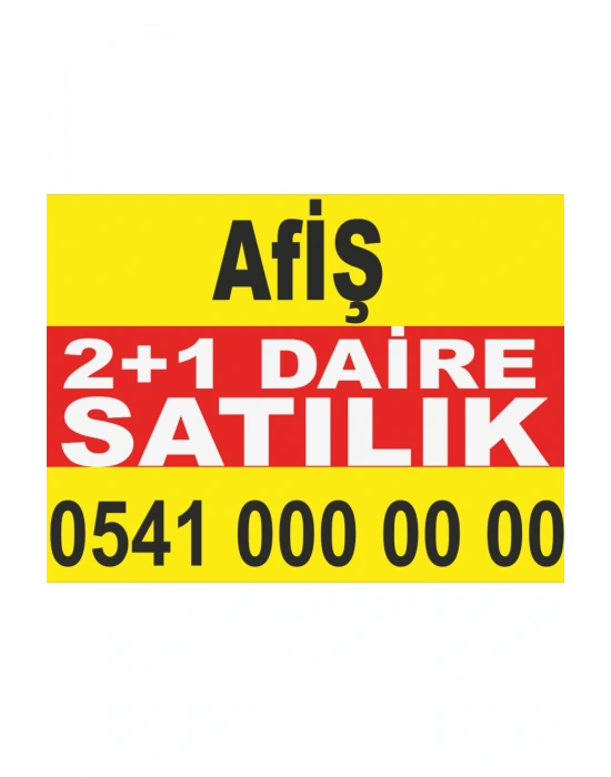 (70 Cm X 100 Cm) Sahibinden 2+1 Satılık Daire Branda - Afiş- Pankart