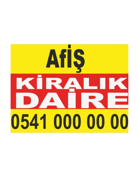(70 Cm X 100 Cm) Sahibinden Kiralık Daire Branda - Afiş- Pankart