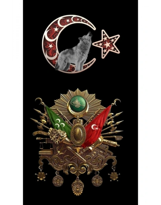 Araba Kapı Direk Kaplama Folyosu oslamanlı tuğrası ve kurt