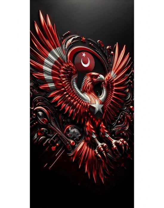 Araba Kapı Direk Kaplama Folyosu kartal ve türk bayrağı