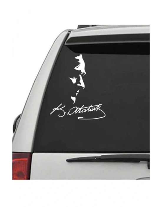 Ulu Önder Mustafa Kemal Atatürk 23x20 cm Sticker Araba, Motorsiklet, Laptop, Cam Sticker