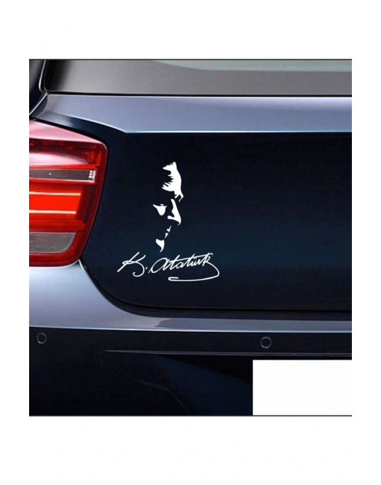 Ulu Önder Mustafa Kemal Atatürk 23x20 cm Sticker Araba, Motorsiklet, Laptop, Cam Sticker