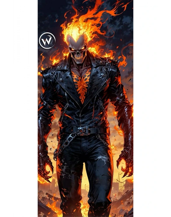 Araba Kapı Direk Kaplama Folyosu Ghost Rider