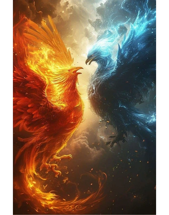 Anka Kuşları Kapı Direk Kaplama Folyosu BASKILI STİCKER Sağ-Sol 2 Adet 22*50 CM