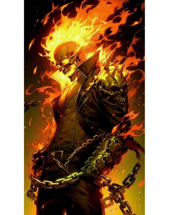 Ghoste-Rider Kapı Direk Kaplama Folyosu BASKILI STİCKER Sağ-Sol 2 Adet 22*50 CM