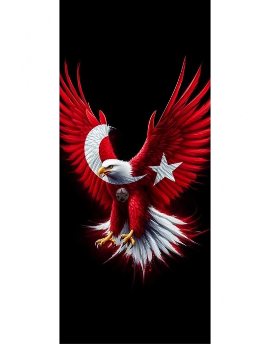 Kartal Kapı Direk Kaplama Folyosu BASKILI STİCKER Sağ-Sol 2 Adet 22*50 CM