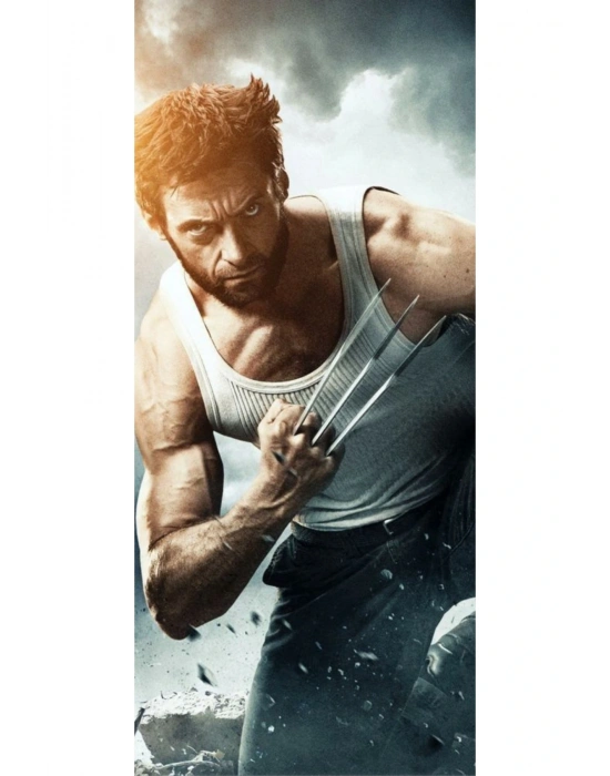 Wolverine Kapı Direk Kaplama Folyosu BASKILI STİCKER Sağ-Sol 2 Adet 22*50 CM