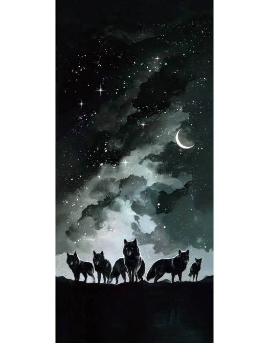 Kurt Kapı Direk Kaplama Folyosu BASKILI STİCKER Sağ-Sol 2 Adet 22*50 CM