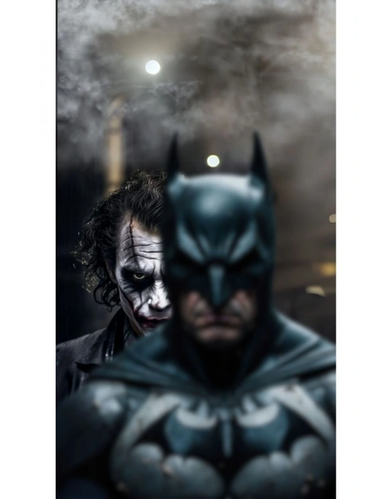 Batman ve Joker Kapı Direk Kaplama Folyosu BASKILI STİCKER Sağ-Sol 2 Adet 22*50 CM