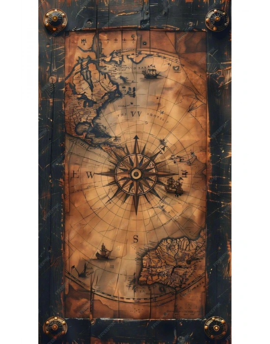 Harita Kapı Direk Kaplama Folyosu BASKILI STİCKER Sağ-Sol 2 Adet 22*50 CM