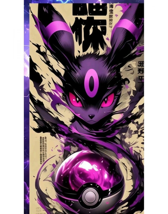 Umbreon Kapı Direk Kaplama Folyosu BASKILI STİCKER Sağ-Sol 2 Adet 22*50 CM