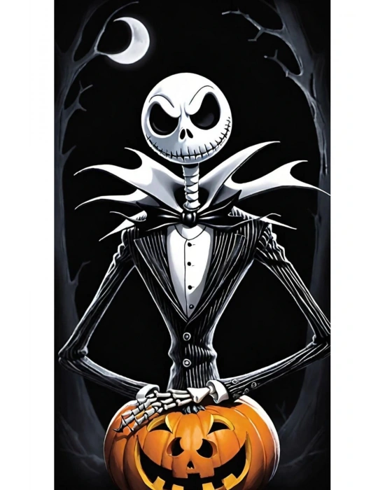 Jack Skellington Kapı Direk Kaplama Folyosu BASKILI STİCKER Sağ-Sol 2 Adet 22*50 CM