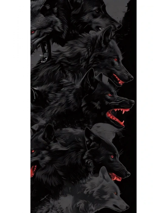 Kurt Kapı Direk Kaplama Folyosu BASKILI STİCKER Sağ-Sol 2 Adet 22*50 CM