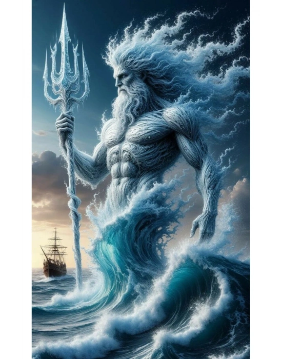 Poseidon Kapı Direk Kaplama Folyosu BASKILI STİCKER Sağ-Sol 2 Adet 22*50 CM