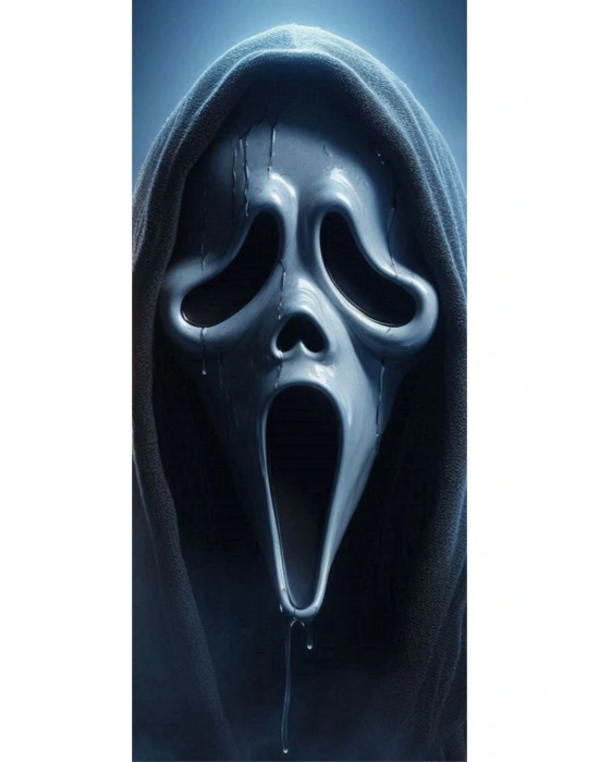 Scream Kapı Direk Kaplama Folyosu BASKILI STİCKER Sağ-Sol 2 Adet 22*50 CM