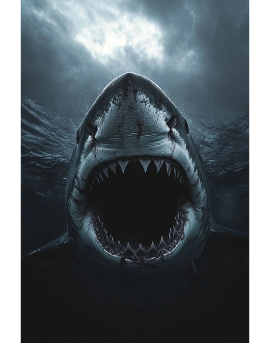 Köpek Balığı Kapı Direk Kaplama Folyosu BASKILI STİCKER Sağ-Sol 2 Adet 22*50 CM