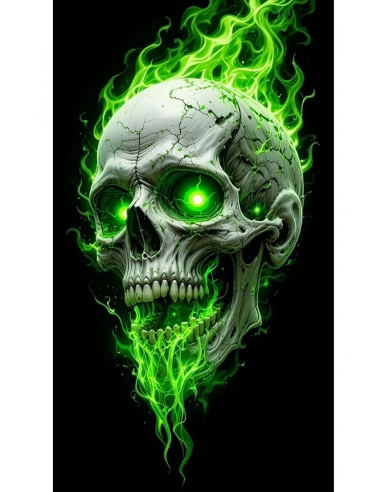 Dumanlı Kuru Kafa Kapı Direk Kaplama Folyosu BASKILI STİCKER Sağ-Sol 2 Adet 22*50 CM