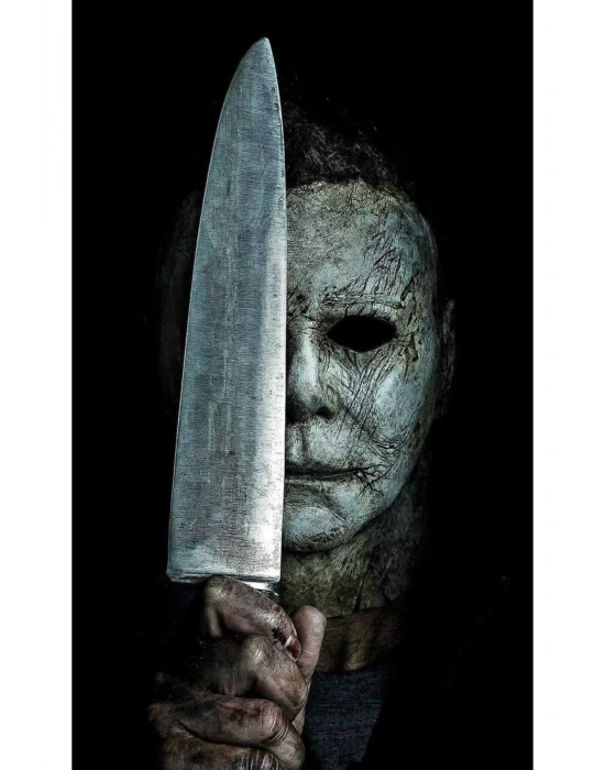 Michael Myers Kapı Direk Kaplama Folyosu BASKILI STİCKER Sağ-Sol 2 Adet 22*50 CM